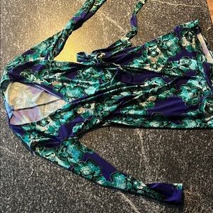 Simply Vera Vera Wang Floral Dress in Purple and Cream